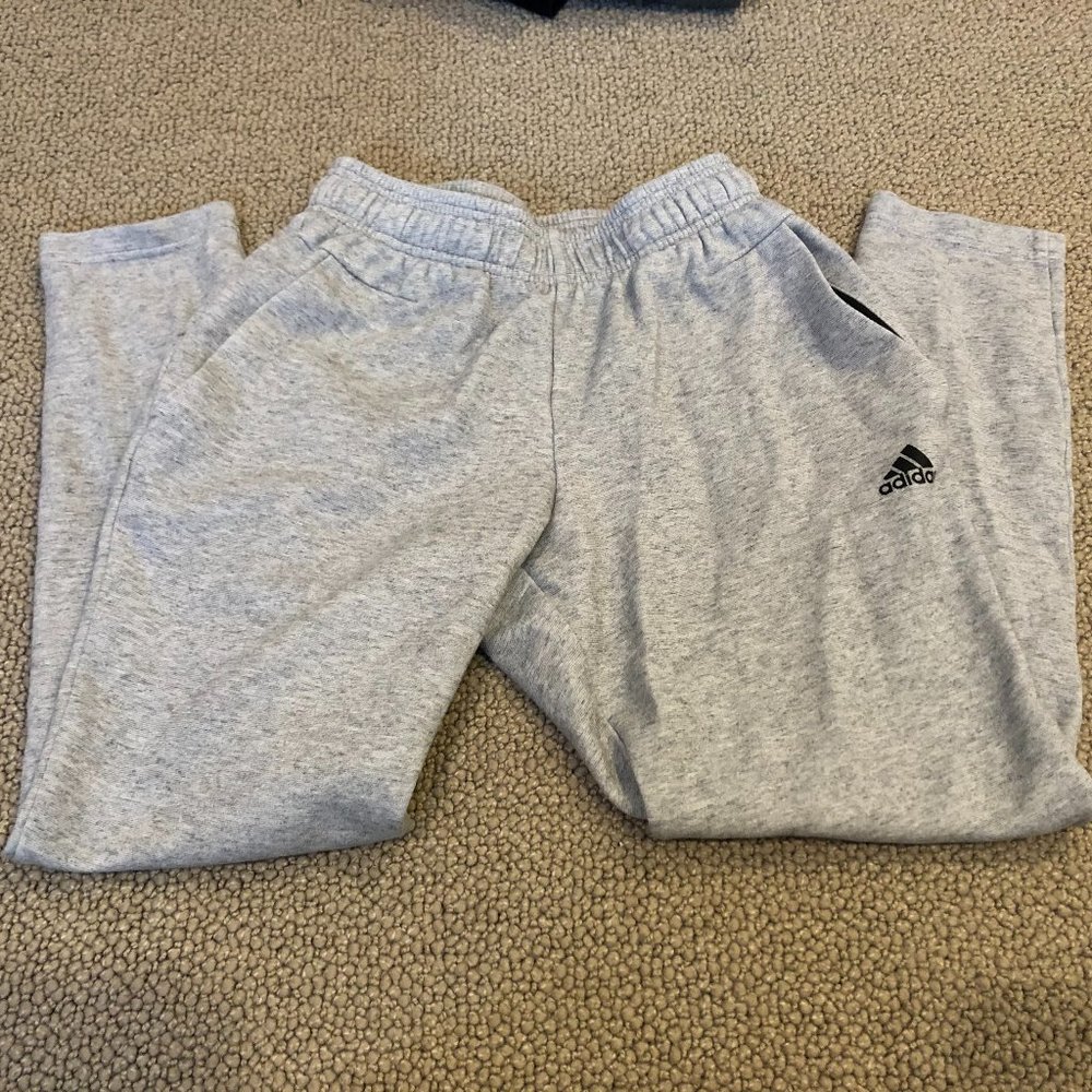 Adidas light grey joggers size small